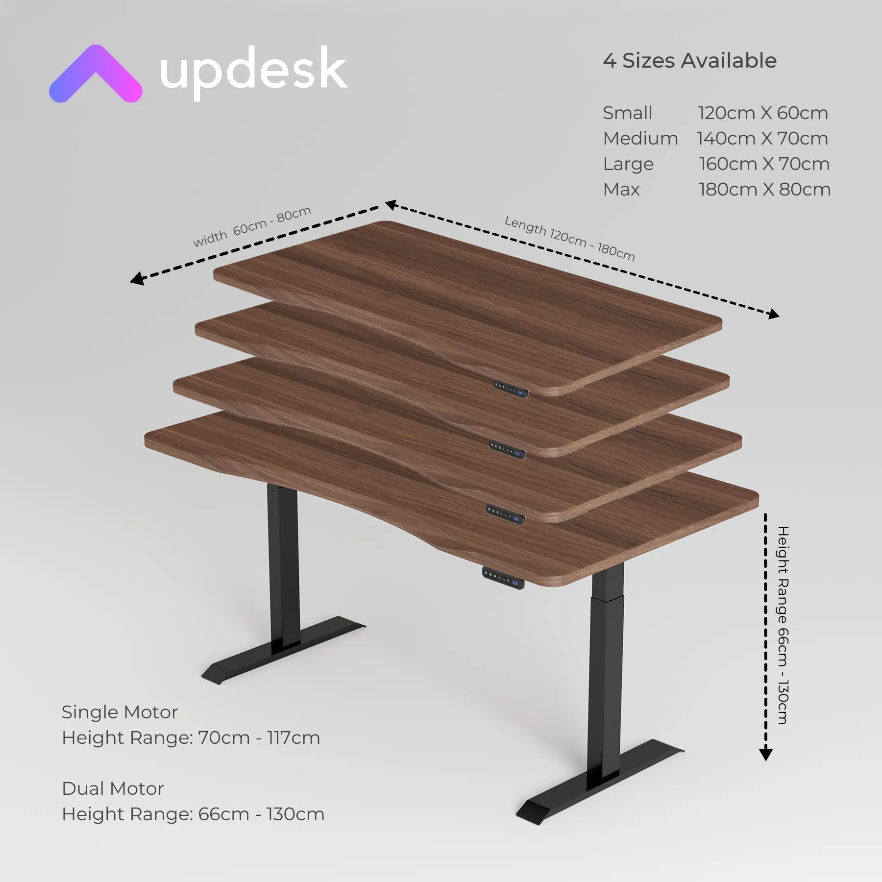 updesk adjustable height adjustable standing desk Singapore